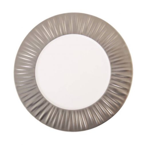 Show Plate With Matte Silver Rim