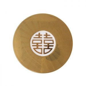 Round Show Plate With Double Happiness Emboss