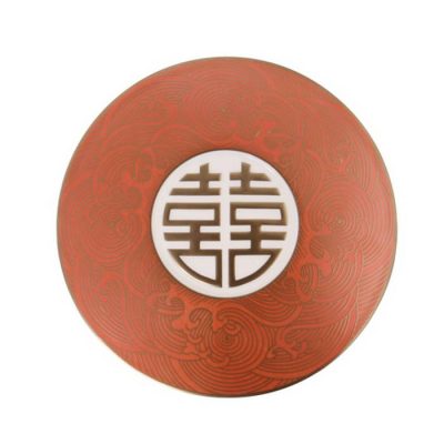 Round Show Plate With Double Happiness Emboss