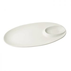 Oval Platter With Saucer Holder