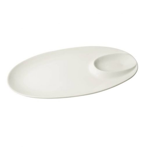 Oval Platter With Saucer Holder