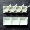 Condiment Set With Tray + 3 Rectangular Bowl + 3 Spoon