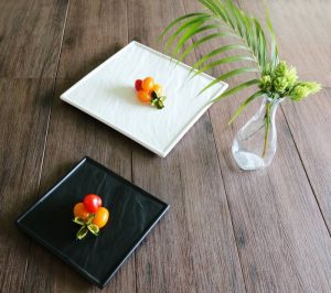 Square Plate With Slate-Design